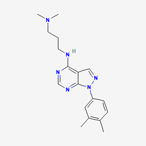 N-[3-(Dimethylamino)propyl]-1-(3,4-dimethylphenyl)pyrazolo[3,4-D]pyrimidin-4-amine