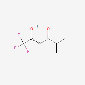 molecular formula C7H9F3O2 B12471760 4-Hexen-3-one, 6,6,6-trifluoro-5-hydroxy-2-methyl- CAS No. 62772-94-5