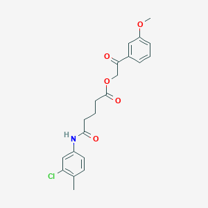 2-(3-Methoxyphenyl)-2-oxoethyl 5-[(3-chloro-4-methylphenyl)amino]-5-oxopentanoate