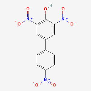 molecular formula C12H7N3O7 B12471783 2,6-Dinitro-4-(4-nitrophenyl)phenol CAS No. 13684-31-6