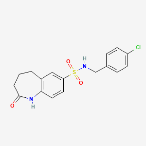 N-(4-chlorobenzyl)-2-oxo-2,3,4,5-tetrahydro-1H-1-benzazepine-7-sulfonamide