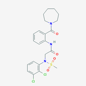 molecular formula C22H25Cl2N3O4S B12471864 N-[2-(azepan-1-ylcarbonyl)phenyl]-N~2~-(2,3-dichlorophenyl)-N~2~-(methylsulfonyl)glycinamide 