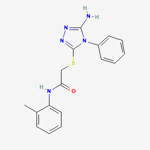 2-[(5-amino-4-phenyl-1,2,4-triazol-3-yl)sulfanyl]-N-(2-methylphenyl)acetamide