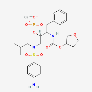 molecular formula C25H34CaN3O9PS B12471919 calcium 4-amino-N-(2-methylpropyl)-N-(3-{[(oxolan-3-yloxy)carbonyl]amino}-4-phenyl-2-(phosphonatooxy)butyl)benzenesulfonamide 