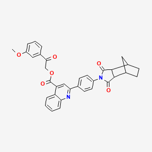 2-(3-methoxyphenyl)-2-oxoethyl 2-[4-(1,3-dioxooctahydro-2H-4,7-methanoisoindol-2-yl)phenyl]quinoline-4-carboxylate