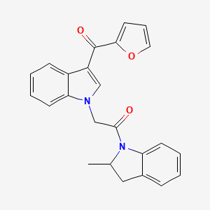 molecular formula C24H20N2O3 B12471950 2-[3-(furan-2-ylcarbonyl)-1H-indol-1-yl]-1-(2-methyl-2,3-dihydro-1H-indol-1-yl)ethanone 