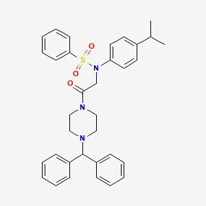 N-{2-[4-(diphenylmethyl)piperazin-1-yl]-2-oxoethyl}-N-[4-(propan-2-yl)phenyl]benzenesulfonamide