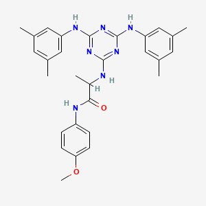 molecular formula C29H33N7O2 B12471983 N~2~-{4,6-bis[(3,5-dimethylphenyl)amino]-1,3,5-triazin-2-yl}-N-(4-methoxyphenyl)alaninamide 