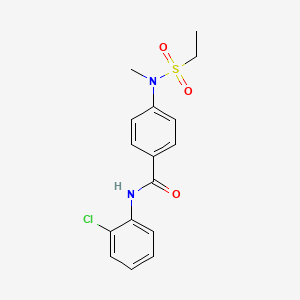 molecular formula C16H17ClN2O3S B12471984 N-(2-chlorophenyl)-4-[(ethylsulfonyl)(methyl)amino]benzamide 