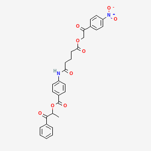 1-Oxo-1-phenylpropan-2-yl 4-({5-[2-(4-nitrophenyl)-2-oxoethoxy]-5-oxopentanoyl}amino)benzoate