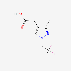 [3-methyl-1-(2,2,2-trifluoroethyl)-1H-pyrazol-4-yl]acetic acid