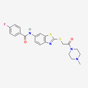 4-fluoro-N-(2-{[2-(4-methylpiperazin-1-yl)-2-oxoethyl]sulfanyl}-1,3-benzothiazol-6-yl)benzamide