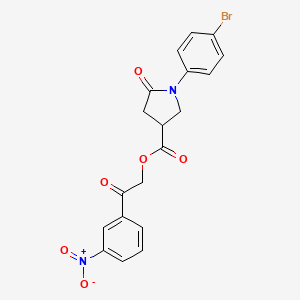 2-(3-Nitrophenyl)-2-oxoethyl 1-(4-bromophenyl)-5-oxopyrrolidine-3-carboxylate