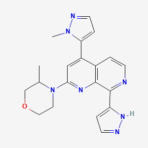 (R)-3-Methyl-4-[4-(1-methyl-5-pyrazolyl)-8-(5-pyrazolyl)-1,7-naphthyridin-2-yl]morpholine