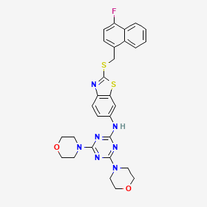 N-[4,6-di(morpholin-4-yl)-1,3,5-triazin-2-yl]-2-{[(4-fluoronaphthalen-1-yl)methyl]sulfanyl}-1,3-benzothiazol-6-amine