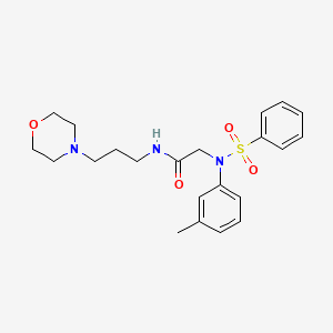 molecular formula C22H29N3O4S B12472130 N~2~-(3-methylphenyl)-N-[3-(morpholin-4-yl)propyl]-N~2~-(phenylsulfonyl)glycinamide 