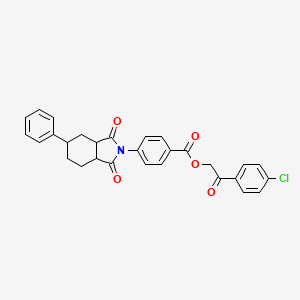 2-(4-chlorophenyl)-2-oxoethyl 4-(1,3-dioxo-5-phenyloctahydro-2H-isoindol-2-yl)benzoate