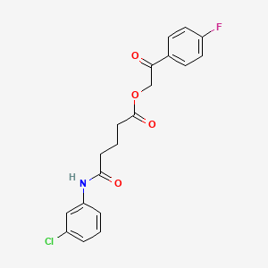 2-(4-Fluorophenyl)-2-oxoethyl 5-[(3-chlorophenyl)amino]-5-oxopentanoate