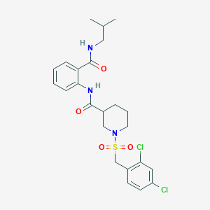 1-[(2,4-dichlorobenzyl)sulfonyl]-N-{2-[(2-methylpropyl)carbamoyl]phenyl}piperidine-3-carboxamide