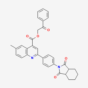 2-oxo-2-phenylethyl 2-[4-(1,3-dioxooctahydro-2H-isoindol-2-yl)phenyl]-6-methylquinoline-4-carboxylate