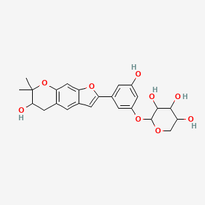 2-[3-Hydroxy-5-(6-hydroxy-7,7-dimethyl-5,6-dihydrofuro[3,2-g]chromen-2-yl)phenoxy]oxane-3,4,5-triol