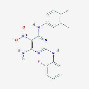 N~4~-(3,4-dimethylphenyl)-N~2~-(2-fluorophenyl)-5-nitropyrimidine-2,4,6-triamine