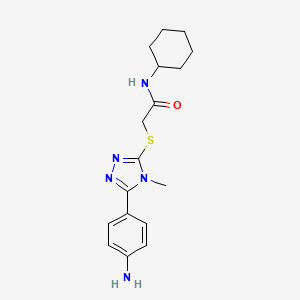 molecular formula C17H23N5OS B12472239 2-{[5-(4-aminophenyl)-4-methyl-1,2,4-triazol-3-yl]sulfanyl}-N-cyclohexylacetamide 