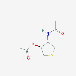 molecular formula C8H13NO3S B12472246 (3S,4S)-4-(acetylamino)tetrahydrothiophen-3-yl acetate 