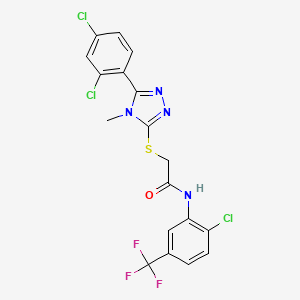 N-[2-chloro-5-(trifluoromethyl)phenyl]-2-{[5-(2,4-dichlorophenyl)-4-methyl-4H-1,2,4-triazol-3-yl]sulfanyl}acetamide