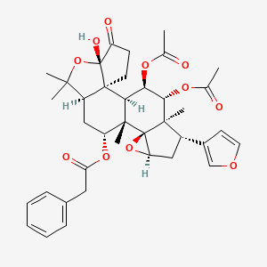 [(1S,2S,6S,9R,11R,12S,13S,15R,17S,18R,19R,20R)-19,20-diacetyloxy-17-(furan-3-yl)-6-hydroxy-8,8,12,18-tetramethyl-5-oxo-7,14-dioxahexacyclo[10.8.0.02,6.02,9.013,15.013,18]icosan-11-yl] 2-phenylacetate