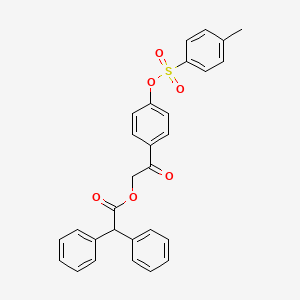 molecular formula C29H24O6S B12472272 2-(4-{[(4-Methylphenyl)sulfonyl]oxy}phenyl)-2-oxoethyl diphenylacetate 