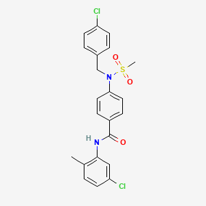 molecular formula C22H20Cl2N2O3S B12472304 4-[(4-chlorobenzyl)(methylsulfonyl)amino]-N-(5-chloro-2-methylphenyl)benzamide 