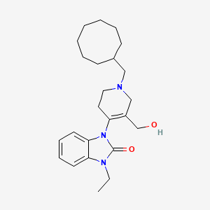 molecular formula C24H35N3O2 B1247231 1-[1-(cyclooctylmethyl)-5-(hydroxymethyl)-3,6-dihydro-2H-pyridin-4-yl]-3-ethyl-2-benzimidazolone 