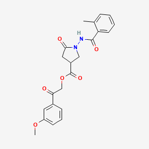 2-(3-Methoxyphenyl)-2-oxoethyl 1-{[(2-methylphenyl)carbonyl]amino}-5-oxopyrrolidine-3-carboxylate