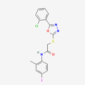 molecular formula C17H13ClIN3O2S B12472320 2-{[5-(2-chlorophenyl)-1,3,4-oxadiazol-2-yl]sulfanyl}-N-(4-iodo-2-methylphenyl)acetamide 