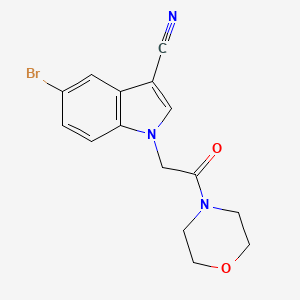 molecular formula C15H14BrN3O2 B12472329 5-bromo-1-[2-(morpholin-4-yl)-2-oxoethyl]-1H-indole-3-carbonitrile 