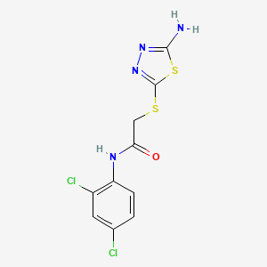 molecular formula C10H8Cl2N4OS2 B12472336 2-[(5-amino-1,3,4-thiadiazol-2-yl)sulfanyl]-N-(2,4-dichlorophenyl)acetamide 