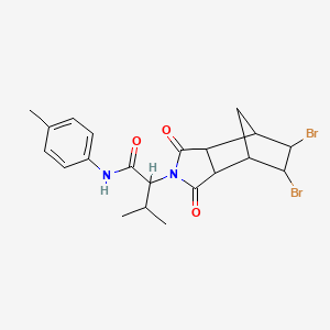 molecular formula C21H24Br2N2O3 B12472338 2-(5,6-dibromo-1,3-dioxooctahydro-2H-4,7-methanoisoindol-2-yl)-3-methyl-N-(4-methylphenyl)butanamide 