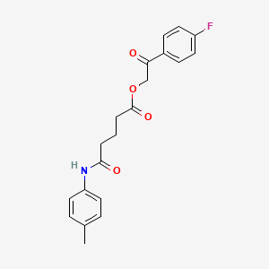 molecular formula C20H20FNO4 B12472358 2-(4-Fluorophenyl)-2-oxoethyl 5-[(4-methylphenyl)amino]-5-oxopentanoate 