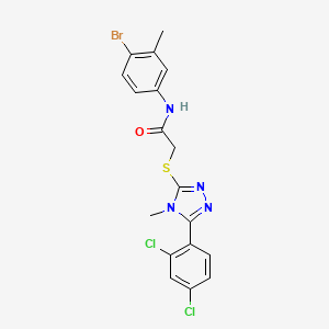 molecular formula C18H15BrCl2N4OS B12472365 N-(4-bromo-3-methylphenyl)-2-{[5-(2,4-dichlorophenyl)-4-methyl-4H-1,2,4-triazol-3-yl]sulfanyl}acetamide 