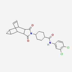 molecular formula C24H24Cl2N2O3 B12472375 N-(3,4-dichlorophenyl)-4-(1,3-dioxooctahydro-4,6-ethenocyclopropa[f]isoindol-2(1H)-yl)cyclohexanecarboxamide 