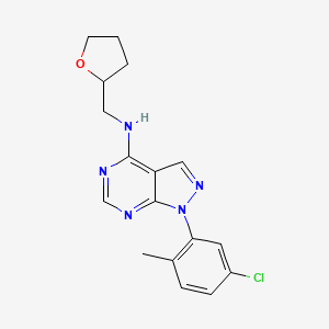 molecular formula C17H18ClN5O B12472380 1-(5-chloro-2-methylphenyl)-N-(tetrahydrofuran-2-ylmethyl)-1H-pyrazolo[3,4-d]pyrimidin-4-amine 