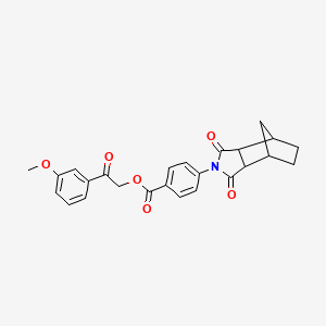 molecular formula C25H23NO6 B12472403 2-(3-methoxyphenyl)-2-oxoethyl 4-(1,3-dioxooctahydro-2H-4,7-methanoisoindol-2-yl)benzoate 