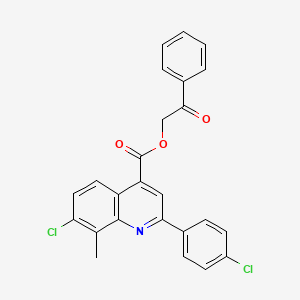 2-Oxo-2-phenylethyl 7-chloro-2-(4-chlorophenyl)-8-methylquinoline-4-carboxylate