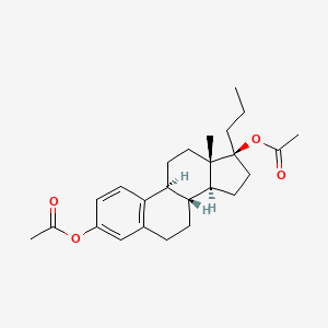 molecular formula C25H34O4 B1247245 17-Propylestra-1,3,5(10)-triene-3,17beta-diol diacetate 
