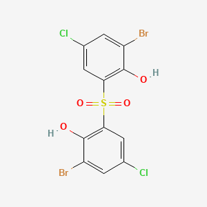 molecular formula C12H6Br2Cl2O4S B12472464 2,2'-Sulfonylbis(6-bromo-4-chlorophenol) 