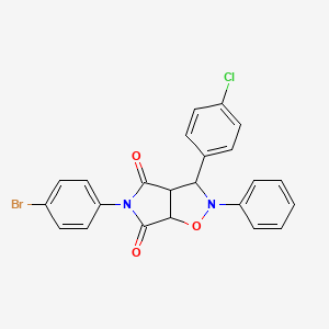 molecular formula C23H16BrClN2O3 B12472470 5-(4-bromophenyl)-3-(4-chlorophenyl)-2-phenyldihydro-2H-pyrrolo[3,4-d][1,2]oxazole-4,6(3H,5H)-dione 