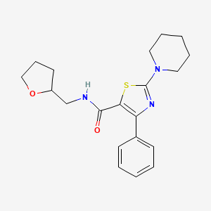 molecular formula C20H25N3O2S B12472481 4-phenyl-2-(piperidin-1-yl)-N-(tetrahydrofuran-2-ylmethyl)-1,3-thiazole-5-carboxamide 