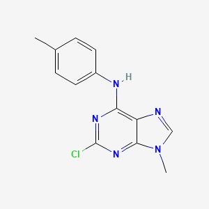 molecular formula C13H12ClN5 B12472512 2-chloro-9-methyl-N-(4-methylphenyl)-9H-purin-6-amine 