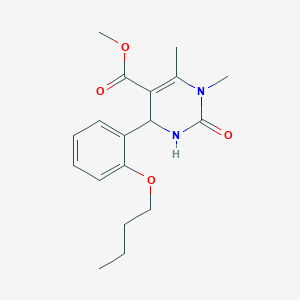 molecular formula C18H24N2O4 B12472519 Methyl 4-(2-butoxyphenyl)-1,6-dimethyl-2-oxo-1,2,3,4-tetrahydropyrimidine-5-carboxylate CAS No. 301319-89-1